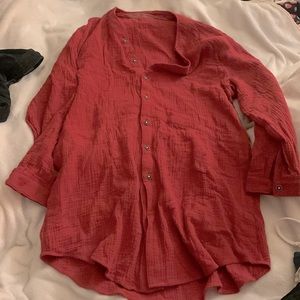 Red linen tunic